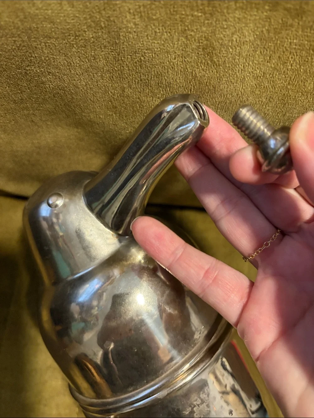 Restoration hardware Silver-Tone Penguin Cocktail Shaker with Handle and lid